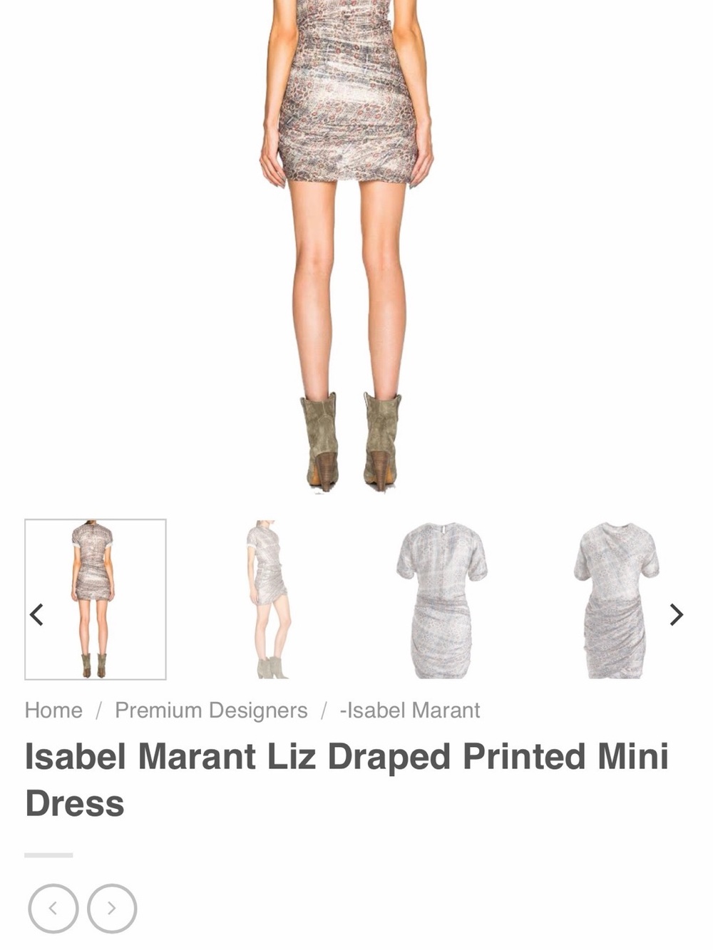 Isabel Marant Neutral Multicolor Draped Printed Mini Dress